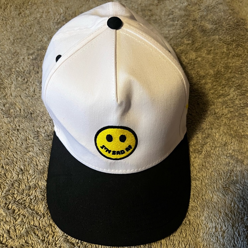 NWOT - Goodie White And Black Baseball Cap - “I’m Sad AF”